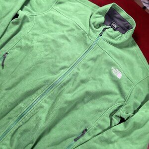 Mens The North Face Green Full Zip Outdoor WindWall Fleece Jacket (XLarge)